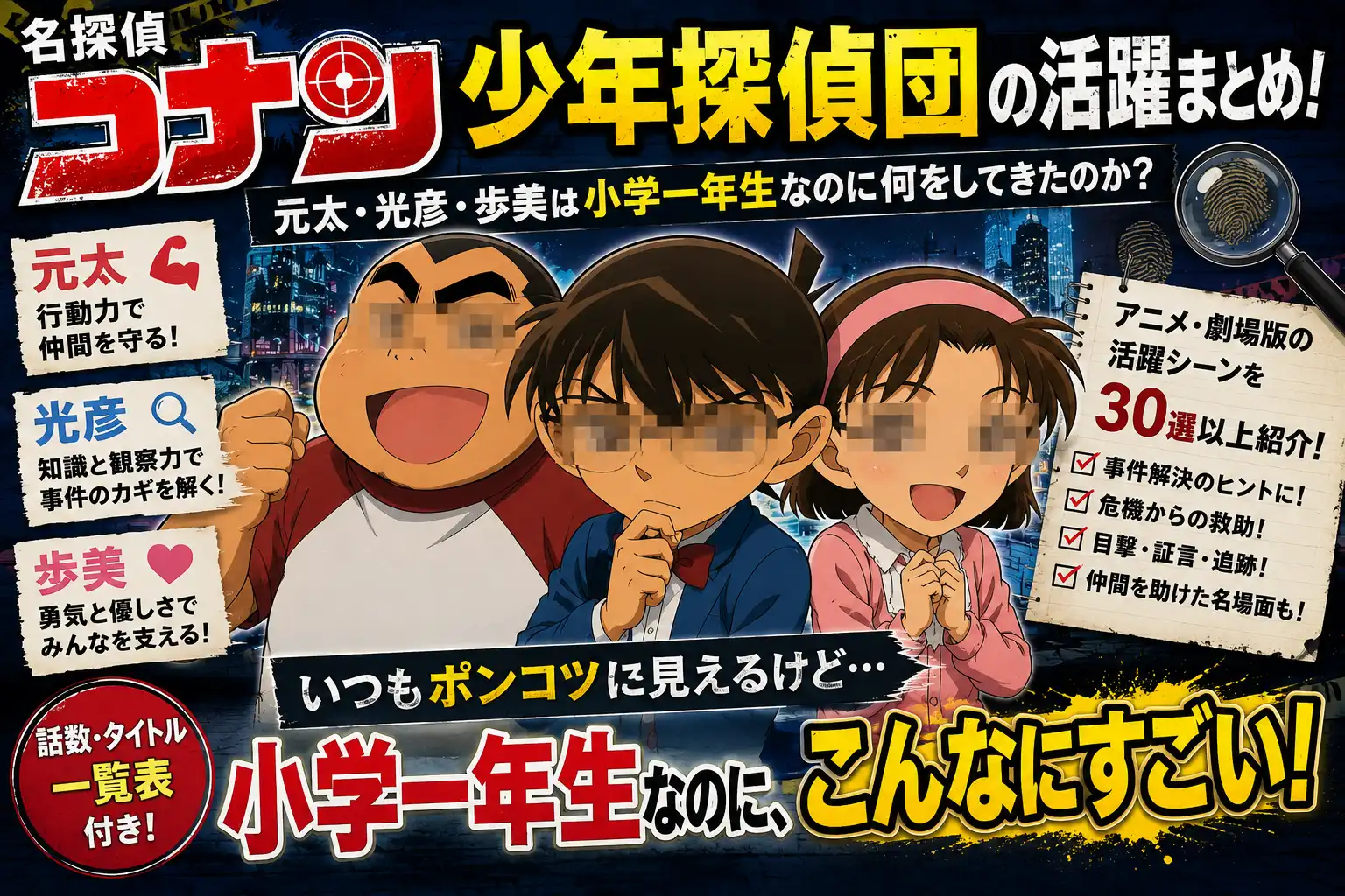 名探偵コナン 少年探偵団の活躍まとめ|元太・光彦・歩美は小学一年生なのに何をしてきたのか