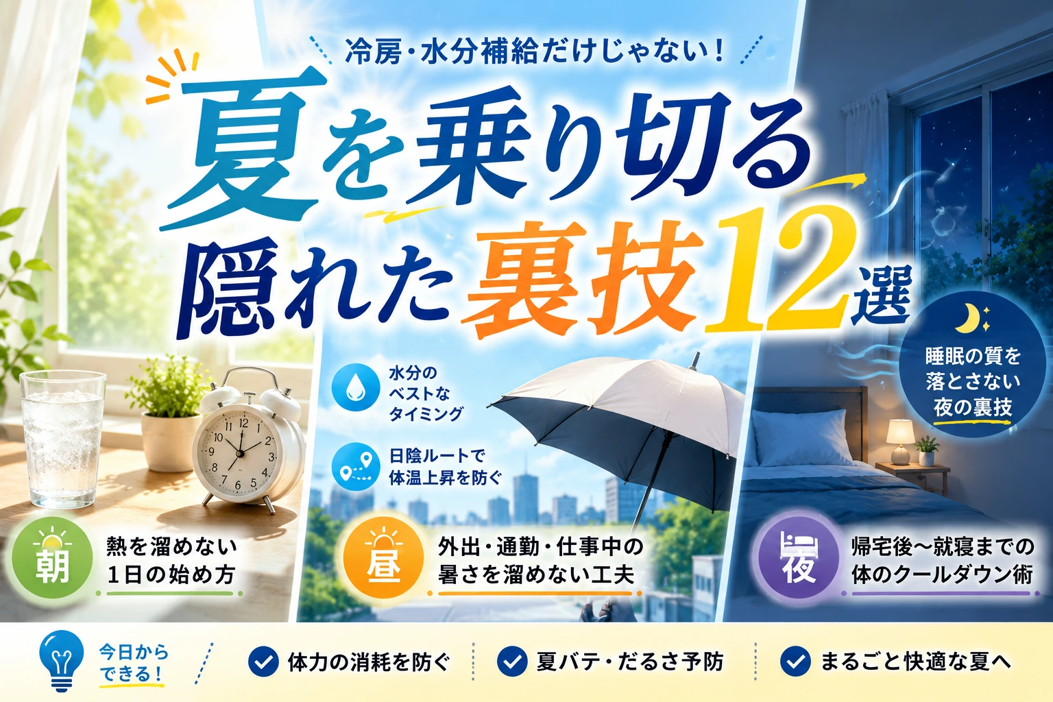 夏を乗り切る隠れた裏技12選｜冷房・水分補給だけでは足りない「暑さを溜めない生活導線」